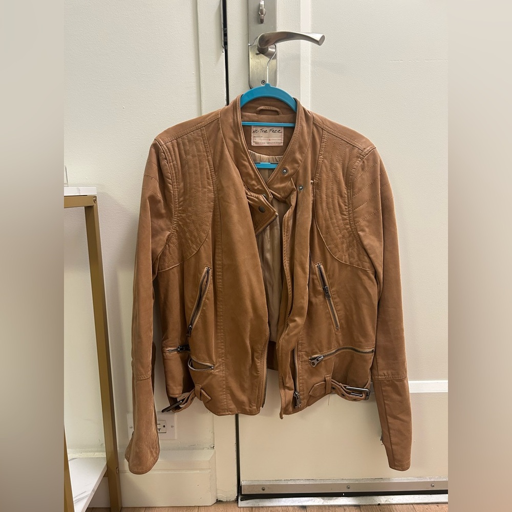 We The Free Tan Leather Jacket